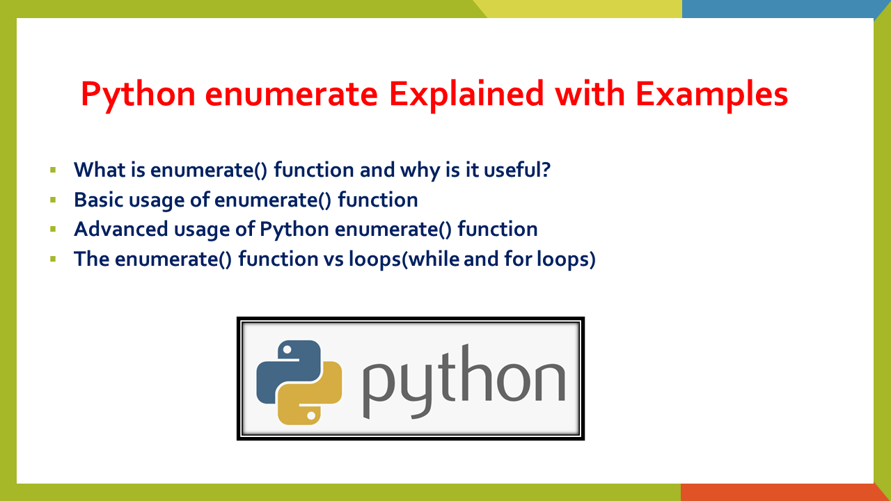 Python enumerate Explained with Examples Spark By {Examples}