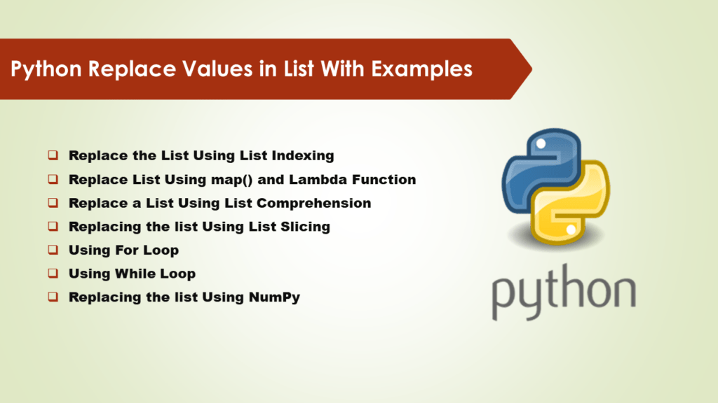 Python Replace Values in List With Examples Spark By {Examples}