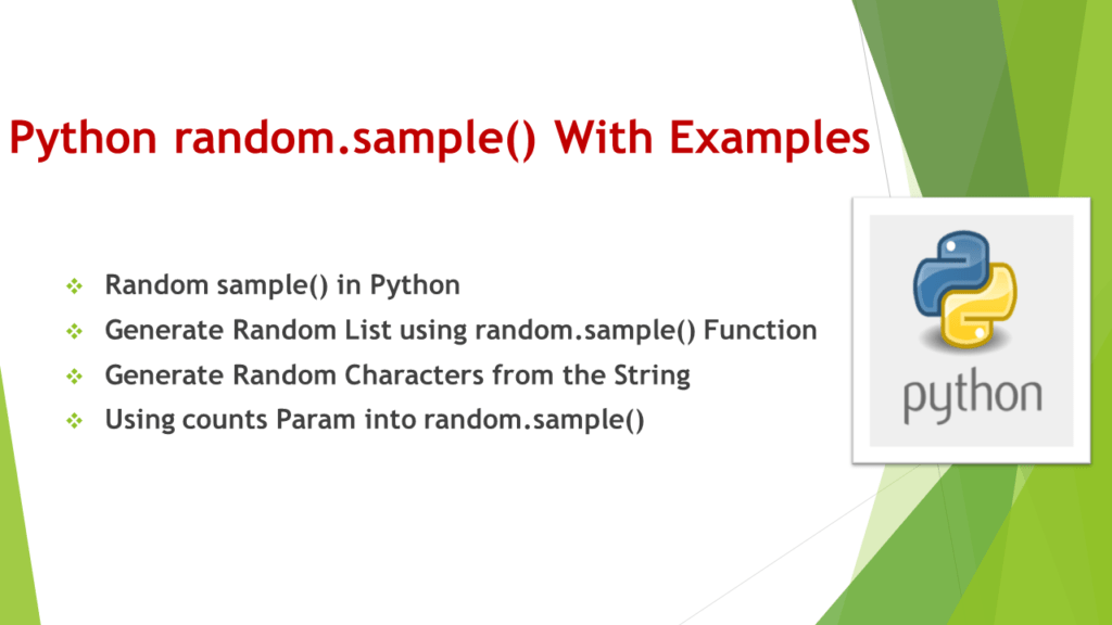 Python random.sample() With Examples Spark By {Examples}
