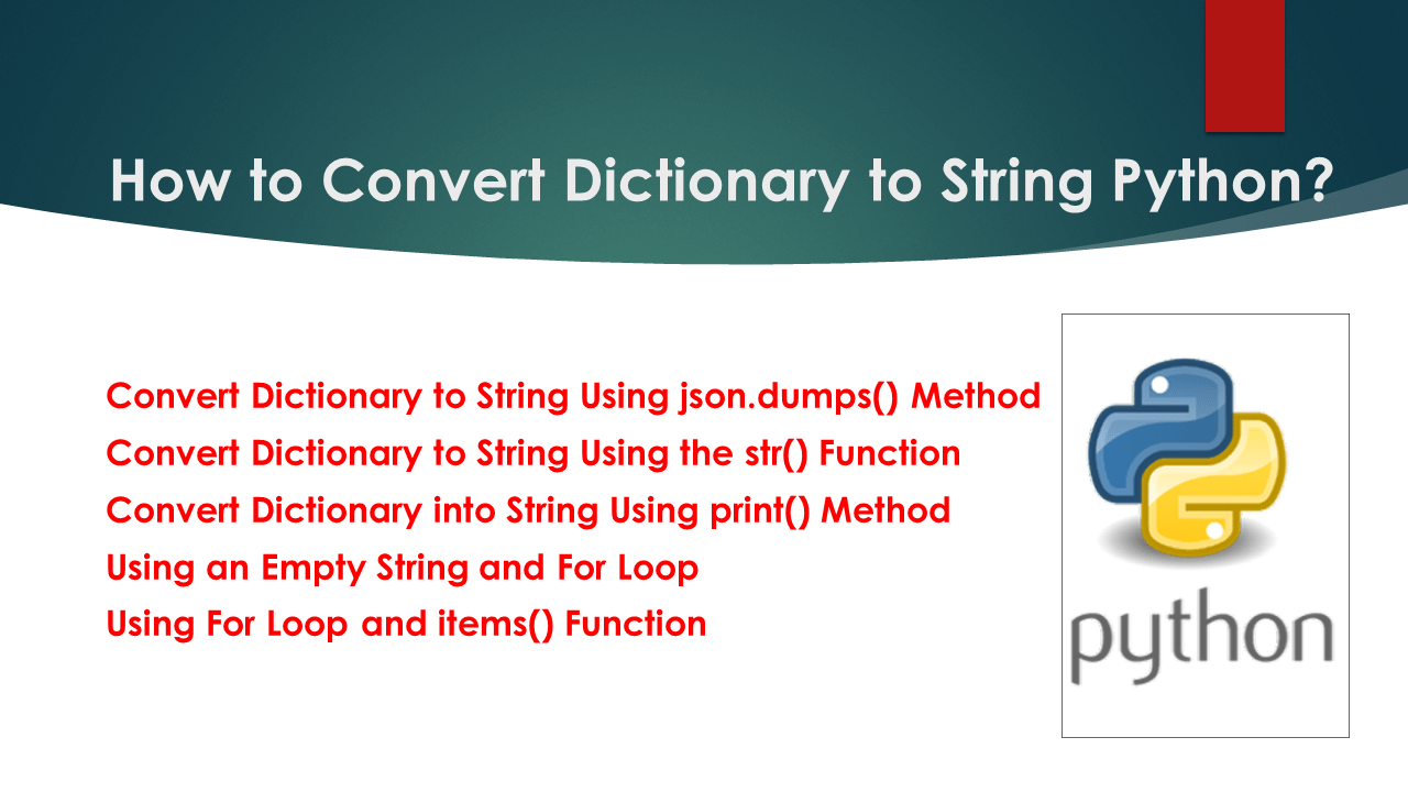 How to Convert Dictionary to String Python? Spark By {Examples}