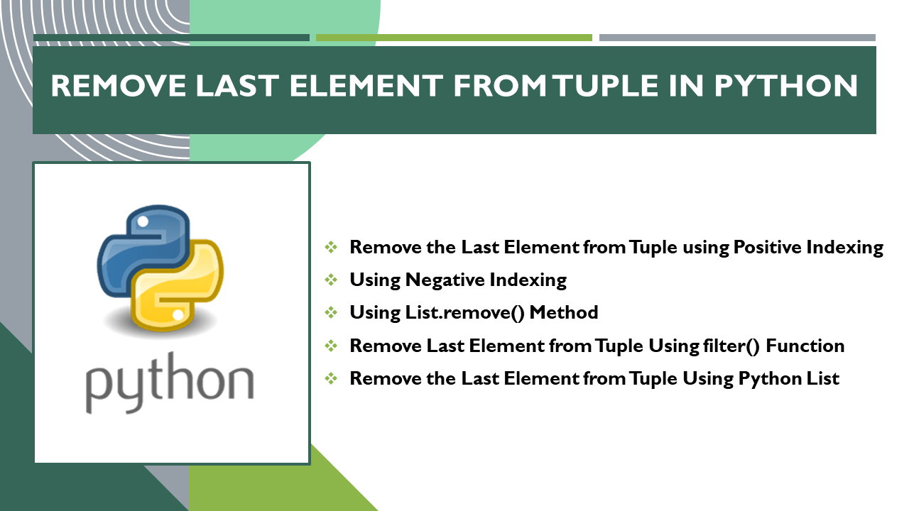 Remove Last Element from Tuple in Python Spark By {Examples}