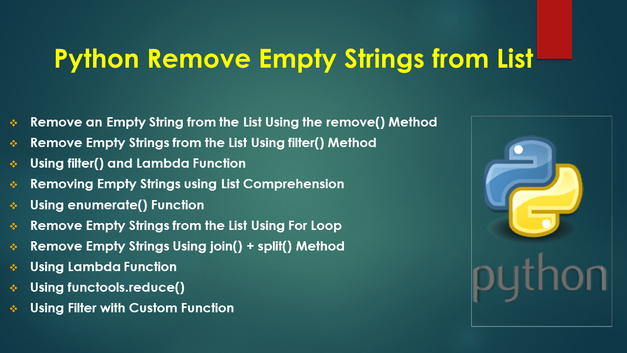 Python Remove Empty Strings from List Spark By {Examples}