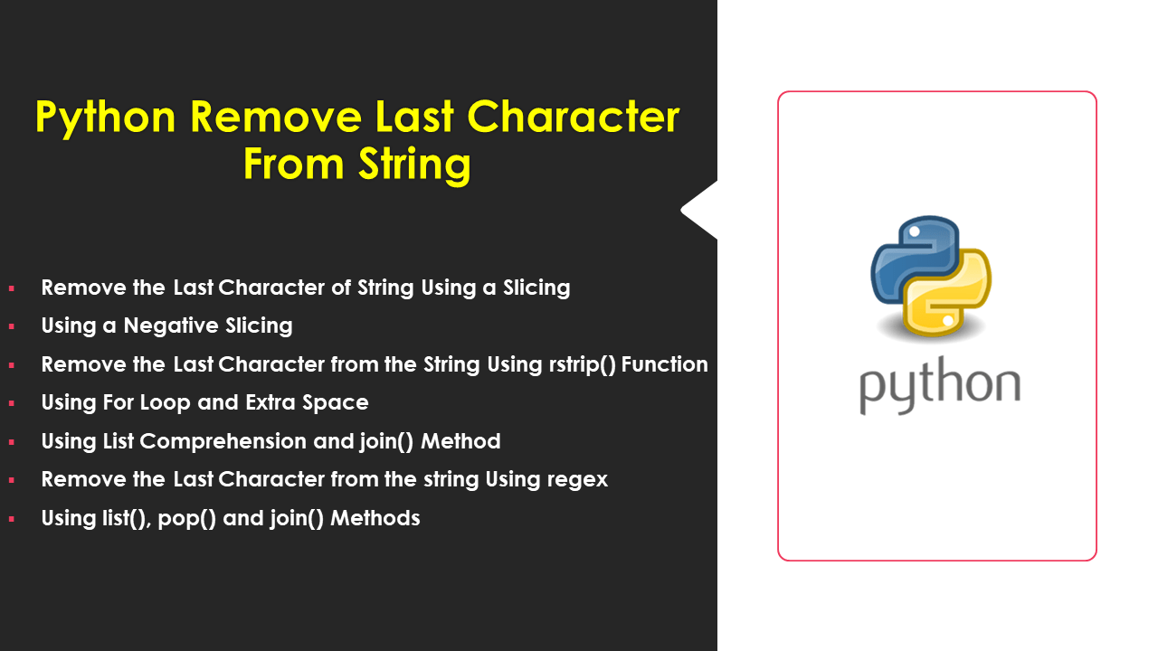 Python Remove Last Character From String Spark By {Examples}