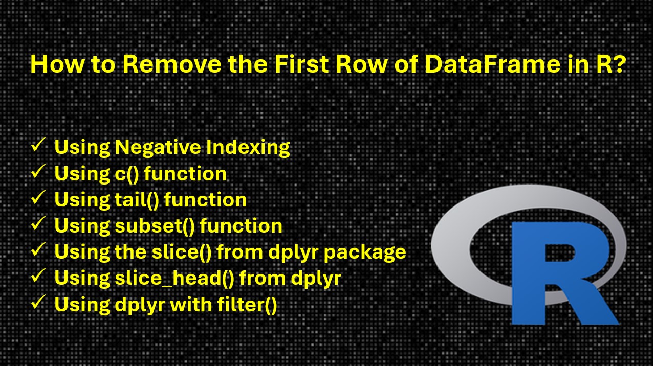 How to Remove the First Row of DataFrame in R? Spark By {Examples}