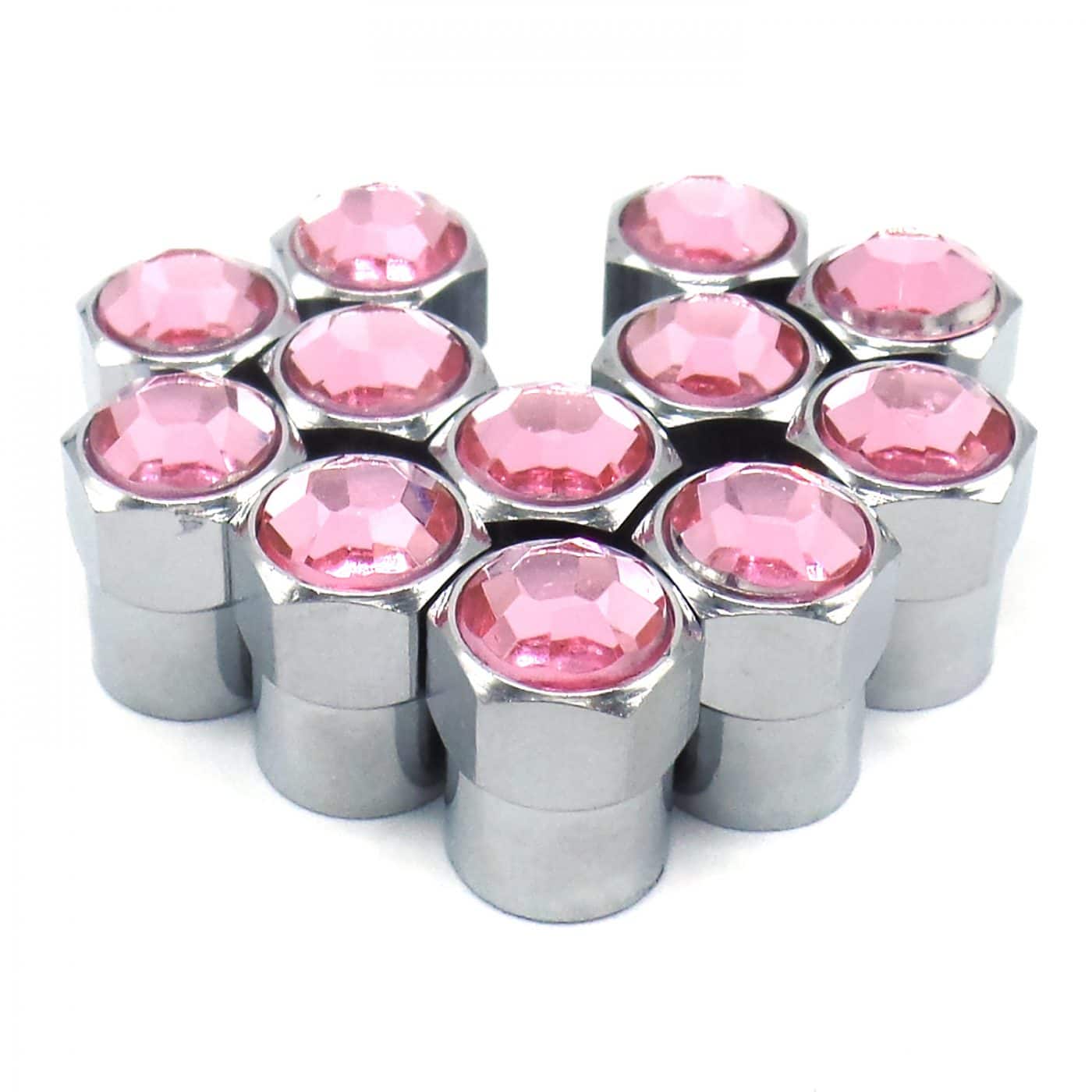 Sparkle Rider Crystal Rhinestone Bling Tire Valve Stem Caps Chrome