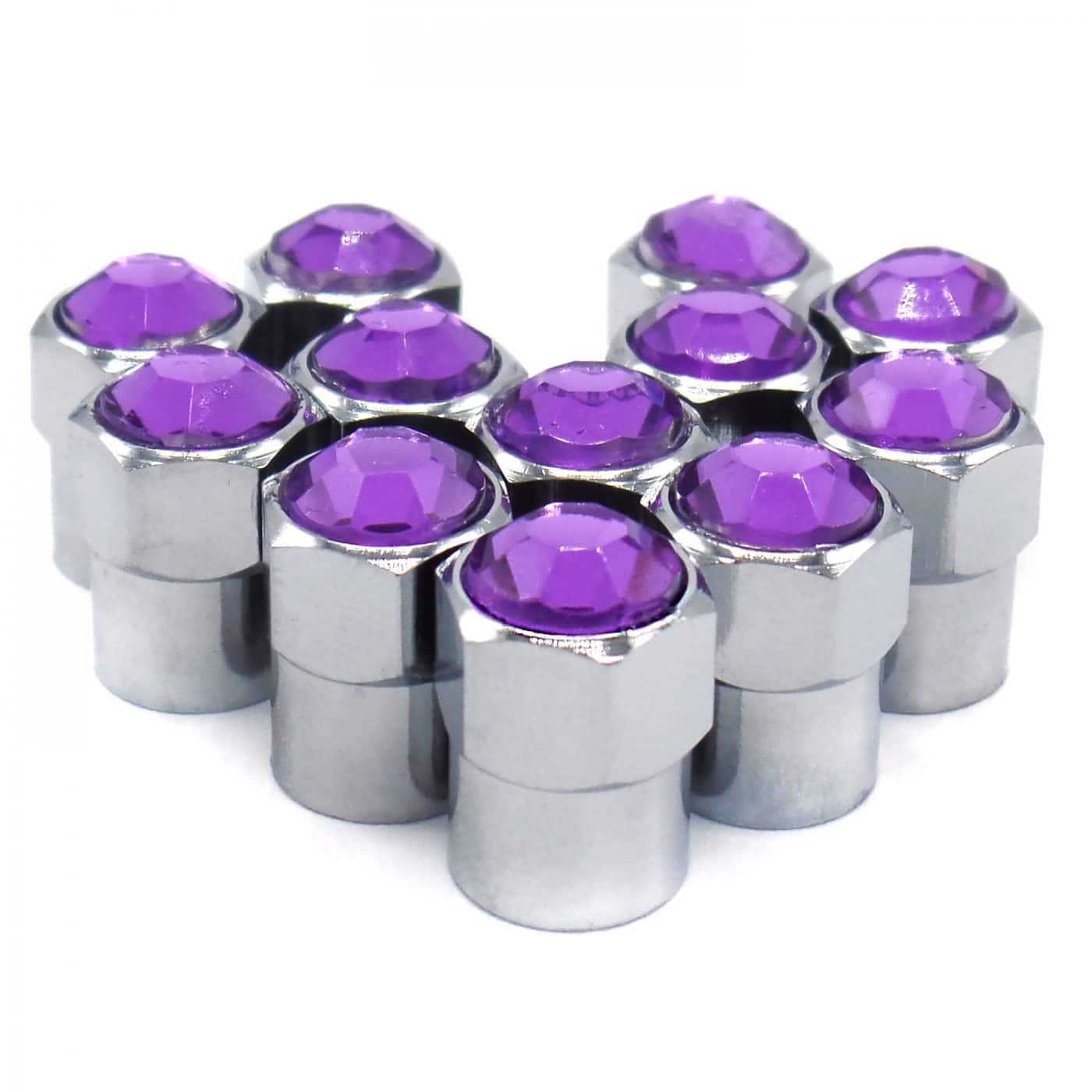 Sparkle Rider Crystal Rhinestone Bling Tire Valve Stem Caps Chrome