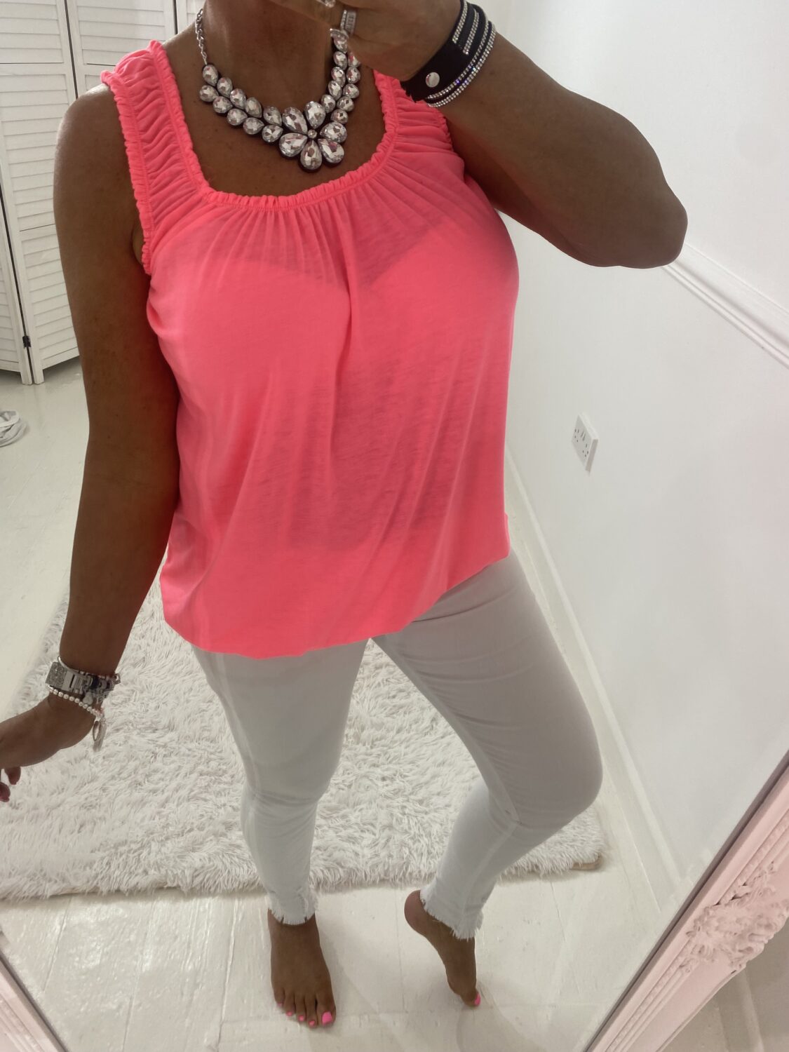 NEON PINK VEST TOP Sparkles Boutique