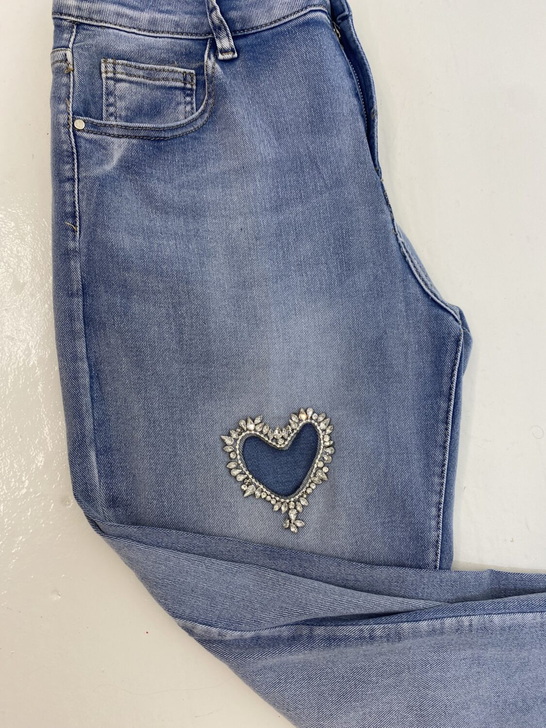 SPARKLE HEART CUT OUT JEANS (SMALLER) Sparkles Boutique