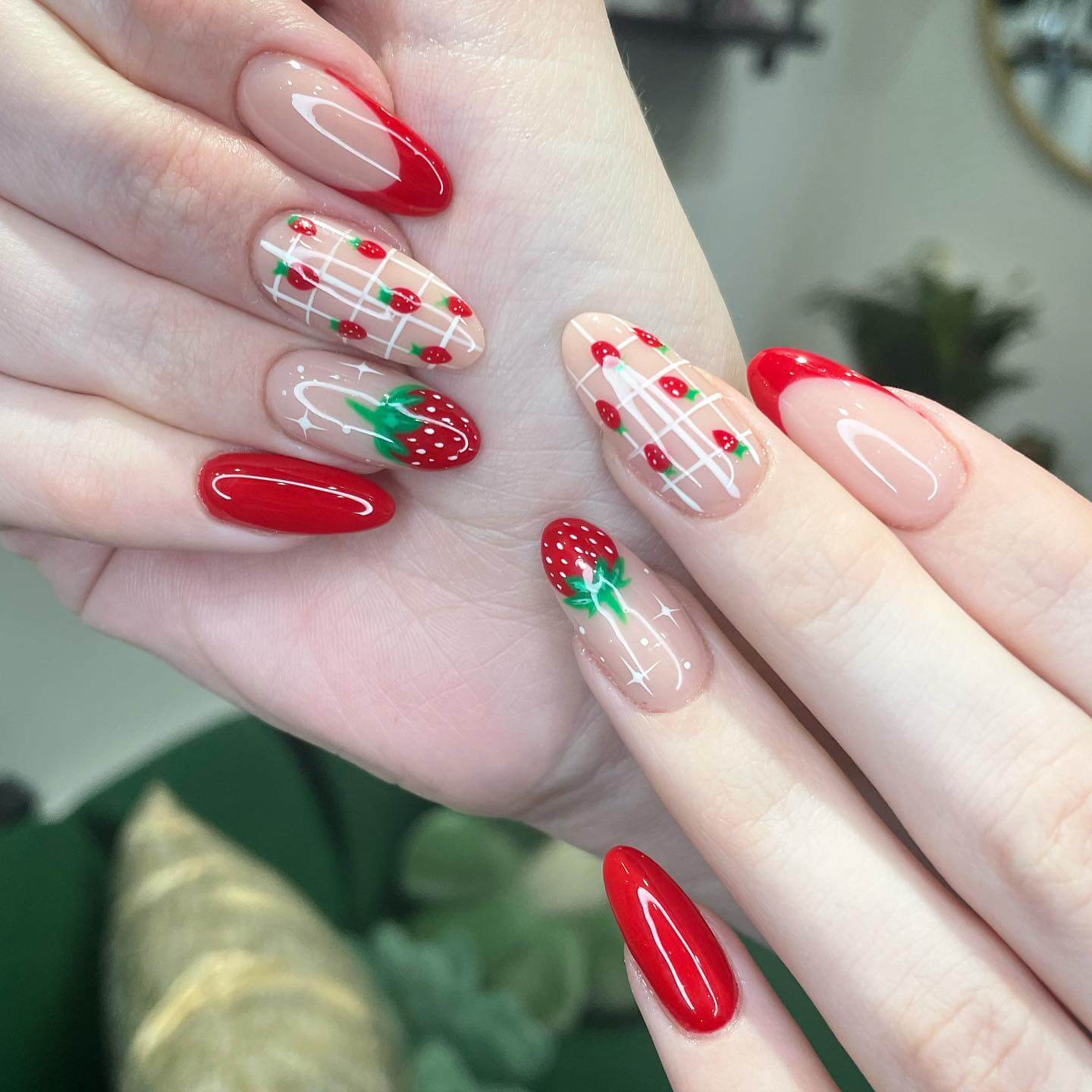 21 Cute Strawberry Nails Sparkling Boy Ideas