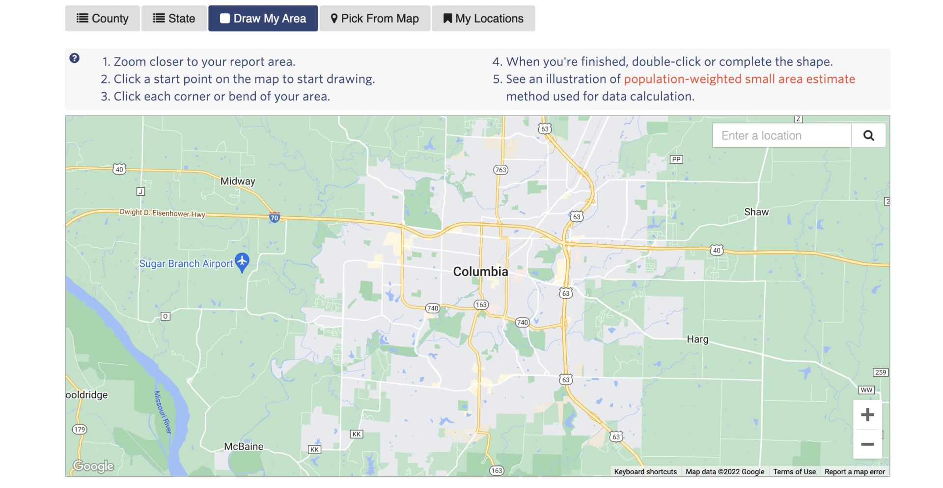How to Use the Draw My Area Tool SparkMap
