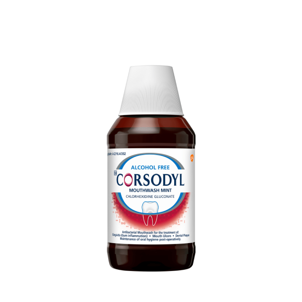 Corsodyl Alcohol Free Mouthwash (300ml) Sparkport Pharmacy