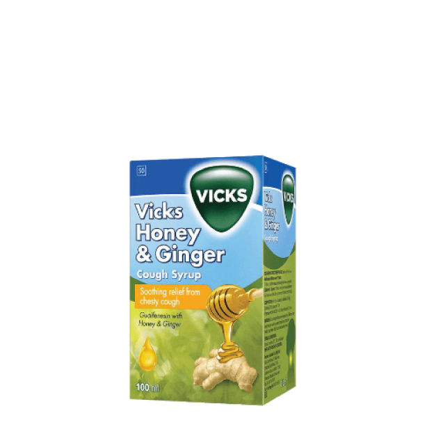 Vicks Honey & Ginger cough syrup (150ml) Sparkport Pharmacy