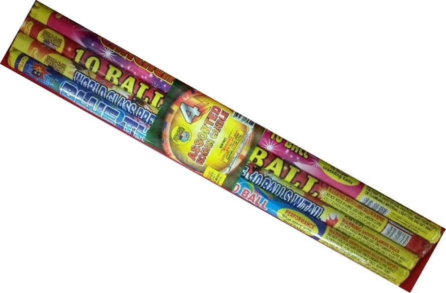 World Class Assorted Roman Candles 4pk Sparks Fly Fireworks