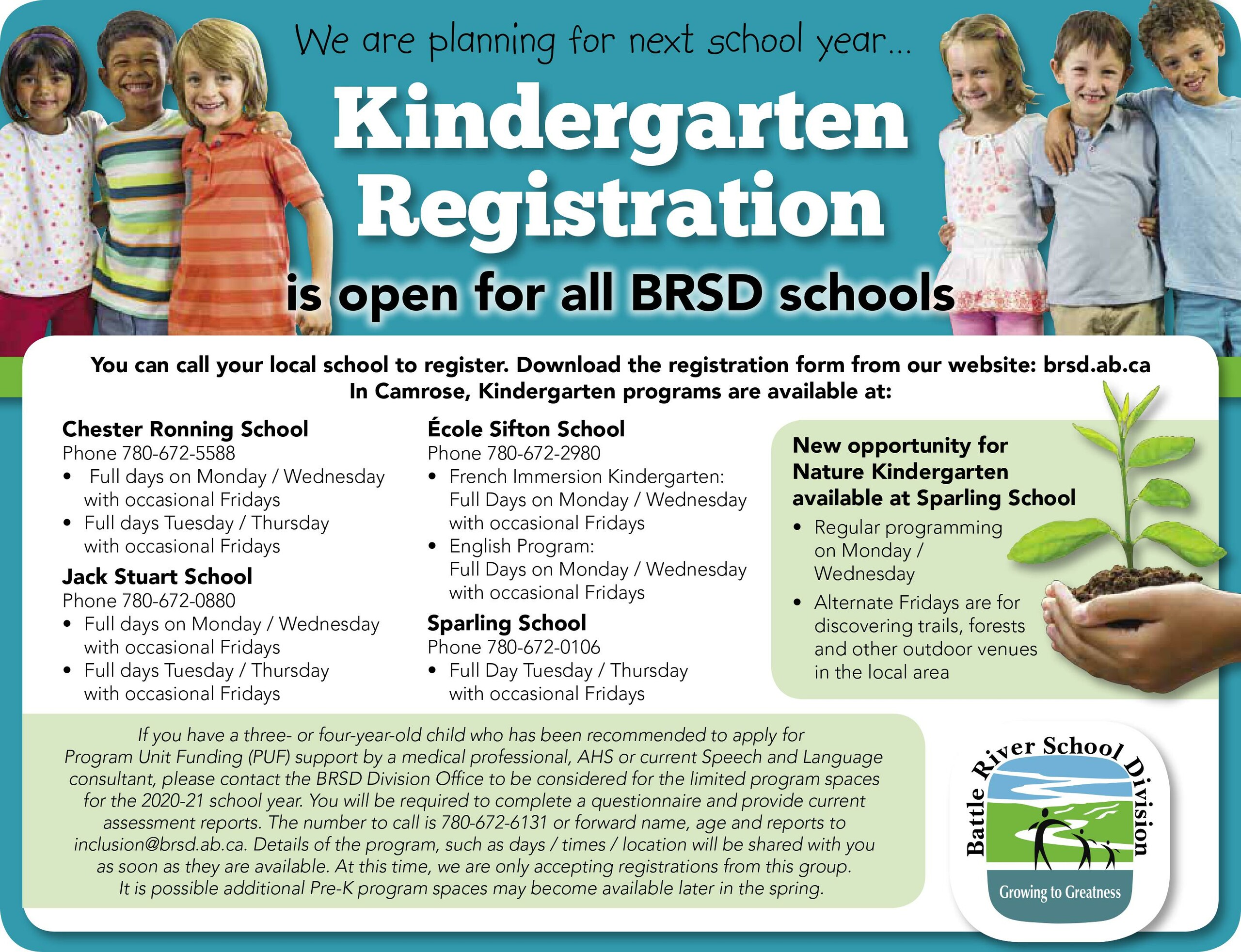 Kindergarten Registration & Pre K Application Sparling School