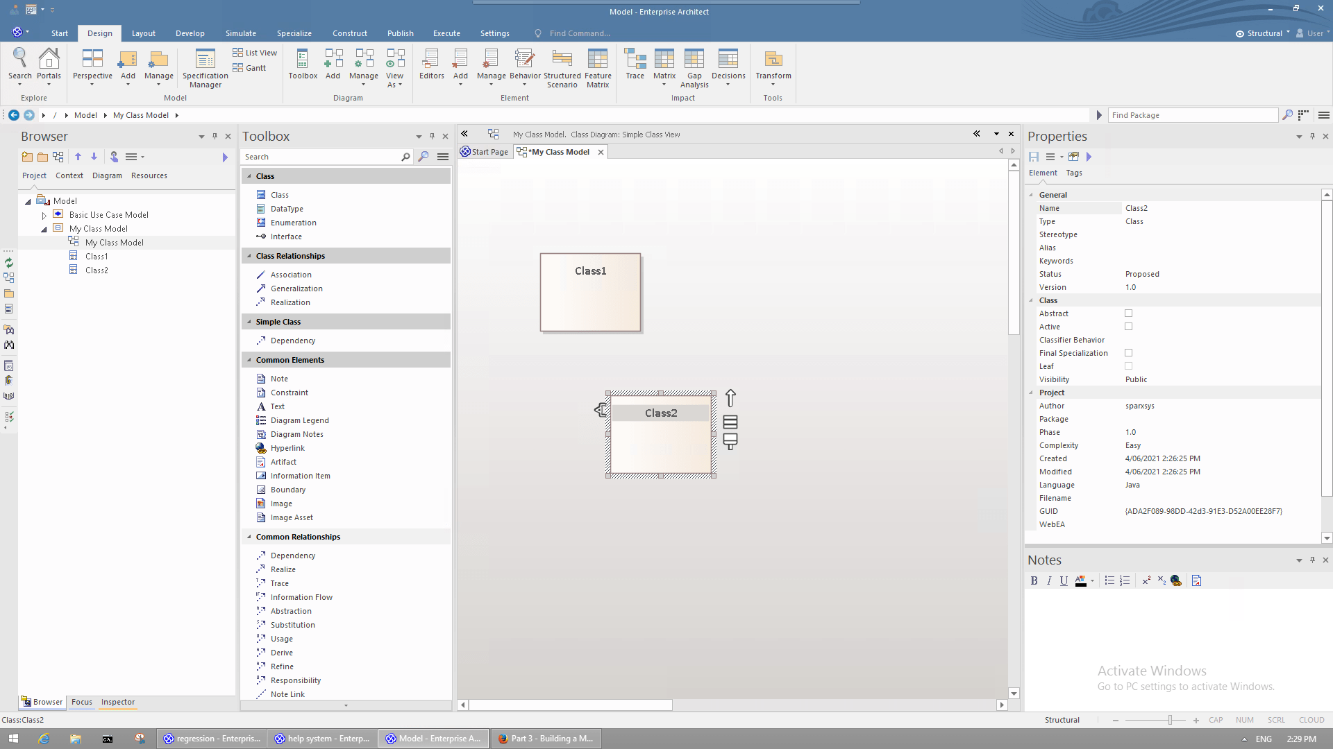 Part 3 - Building a Model | Enterprise Architect User Guide