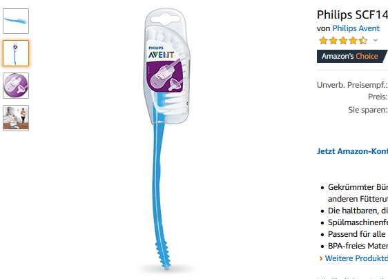 Bürste für Babyflaschen billig Philips Avent SCF145 » SparZwerge.de