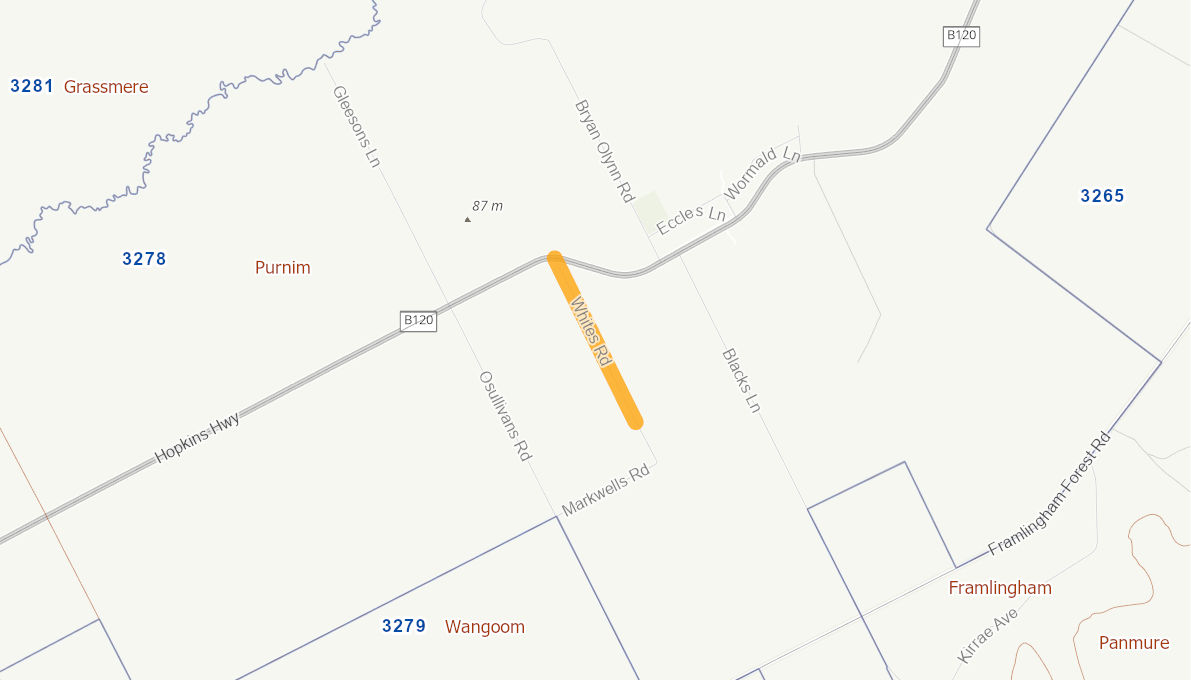 Whites Road (rural road) 04996813VICRTR Infrastructure Investment