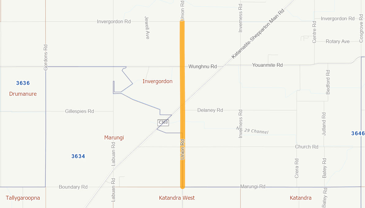 Union Road 05011413VICRTR Infrastructure Investment Program