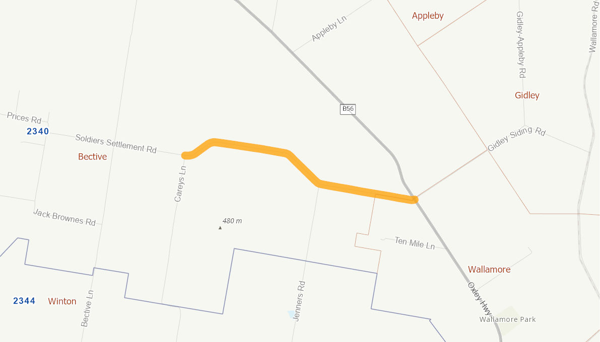 Soldiers Settlement Road, Bective 05142013NSWRTR Infrastructure