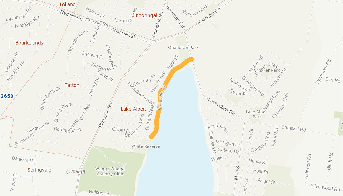 Lakeside Drive suburb of Lake albert City of Wagga 05419214NSWRTR