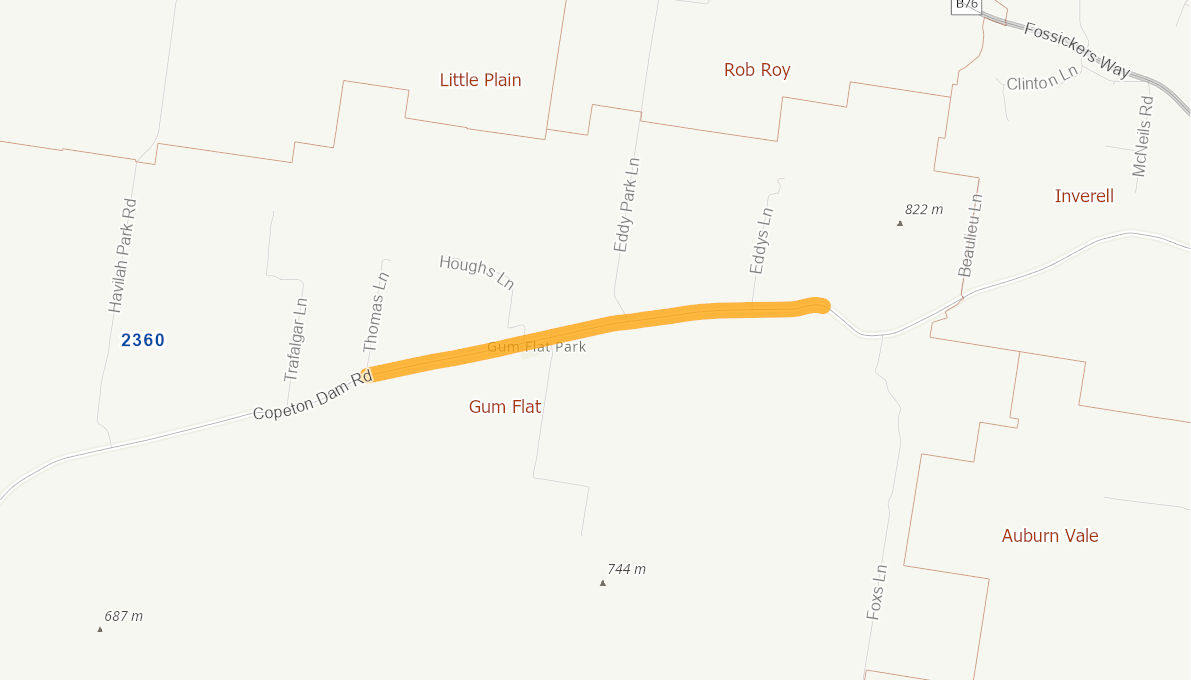 Copeton Dam Road (Rural Road) 05597415NSWRTR Infrastructure