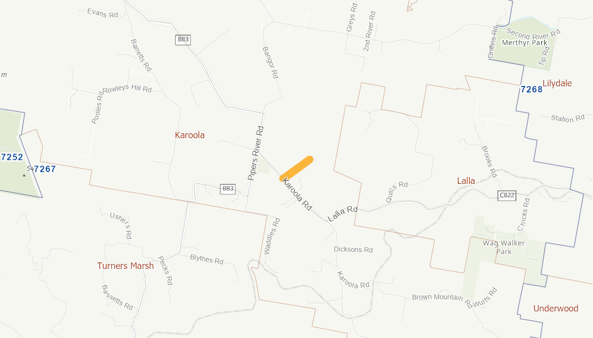 Collins Road (Rural Road) Bridge 620 05819215TASRTR