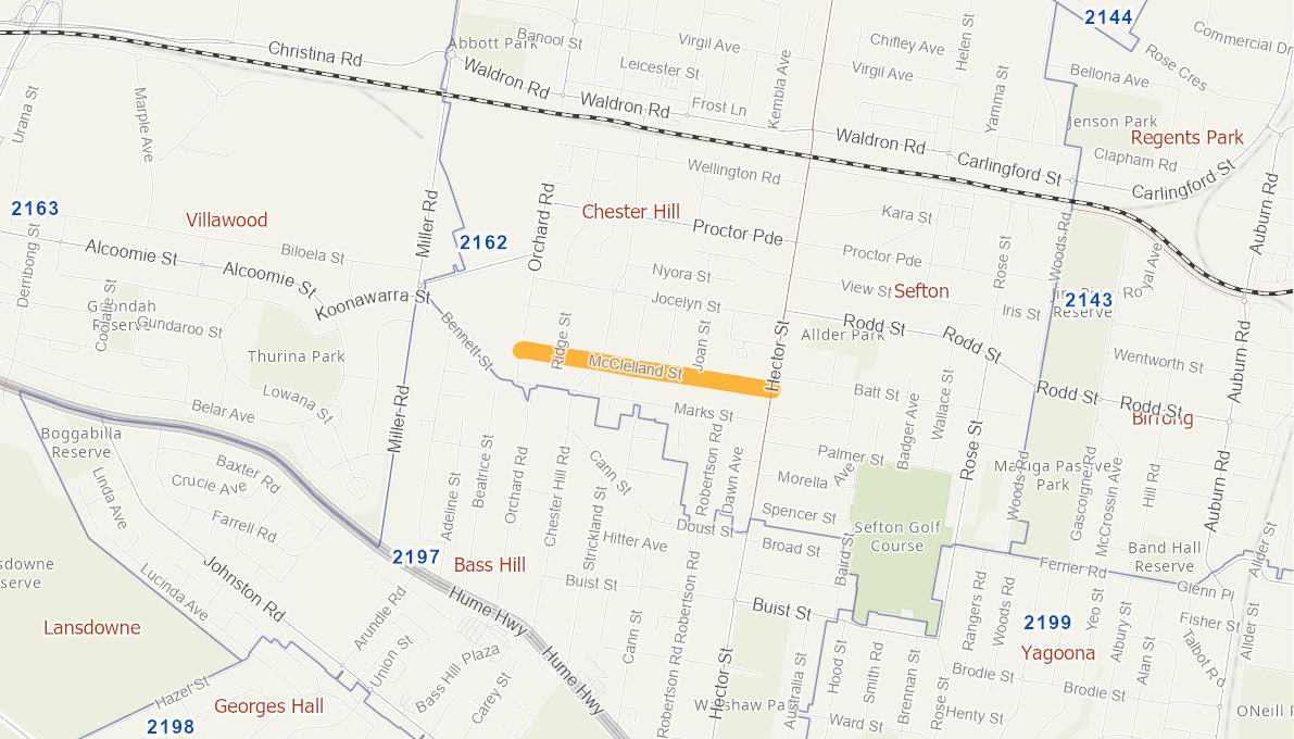 McClelland Street, Chester Hill 05829915NSWRTR Infrastructure