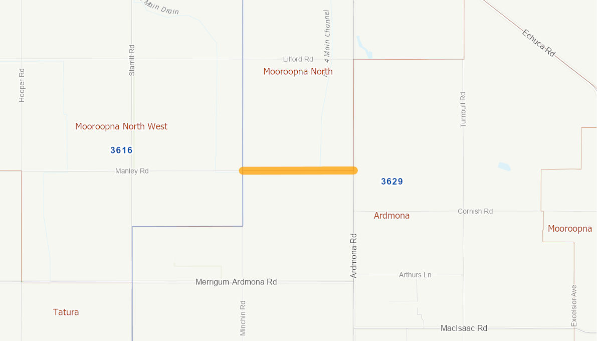 Manley Road, Ardmona (Rural) 05983715VICRTR Infrastructure Investment Program