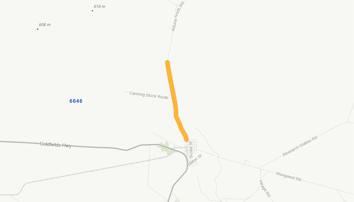 Wiluna North Road (Rural Road) 05995515WARTR Infrastructure