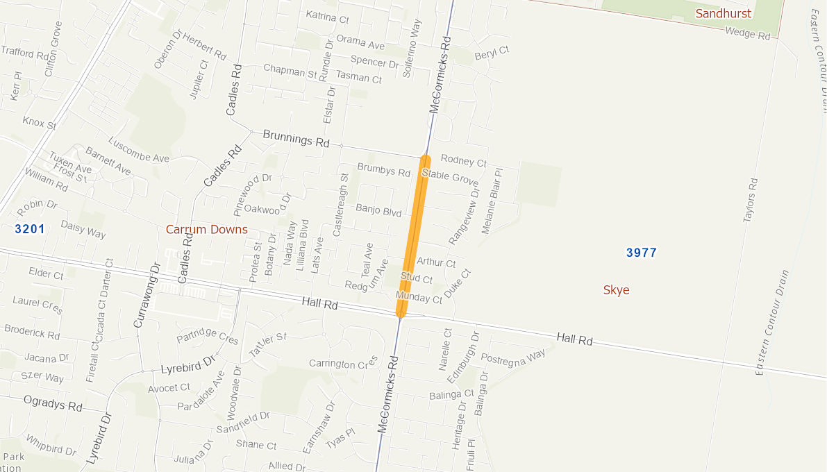 McCormicks Road 06158815VICRTR Infrastructure Investment Program