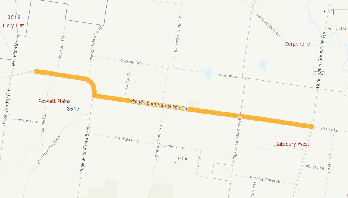 Wedderburn Serpentine Road (Rural Road) 06184315VICRTR Infrastructure Investment Program
