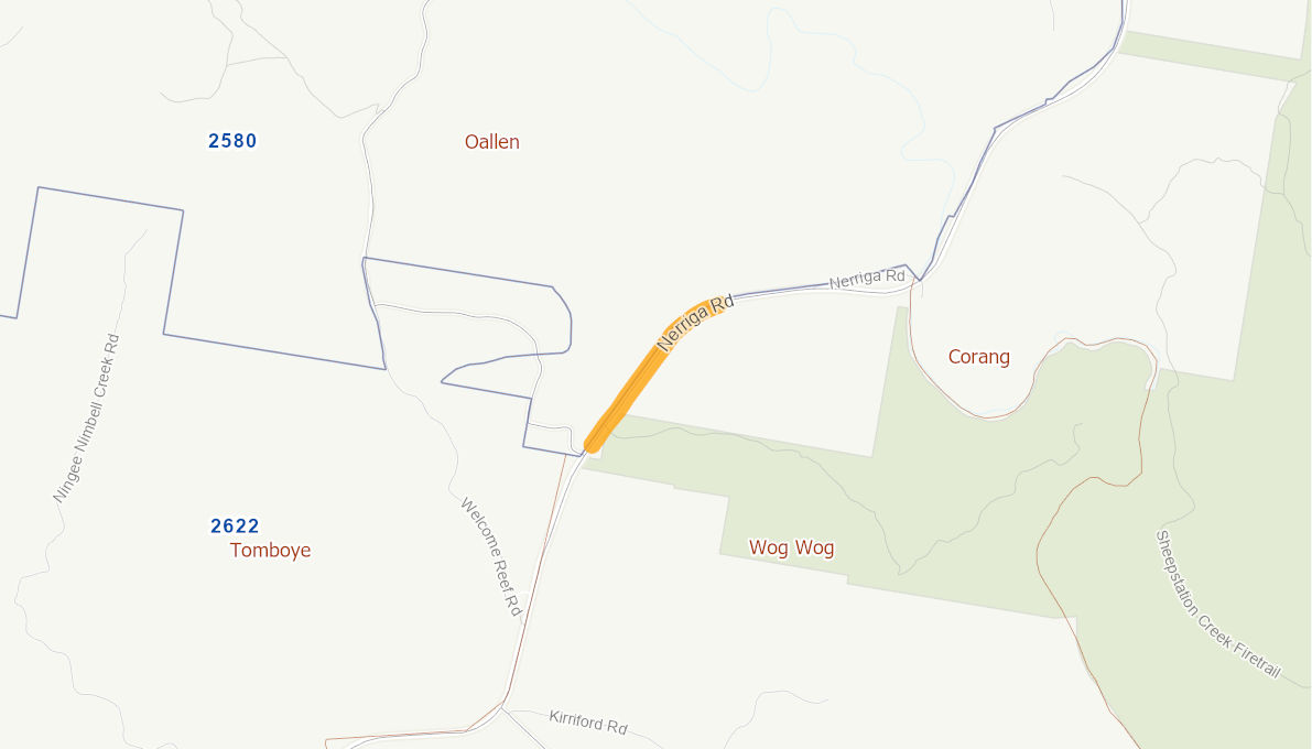 Nerriga Road (Rural Road) 09620617NSWRTR Infrastructure