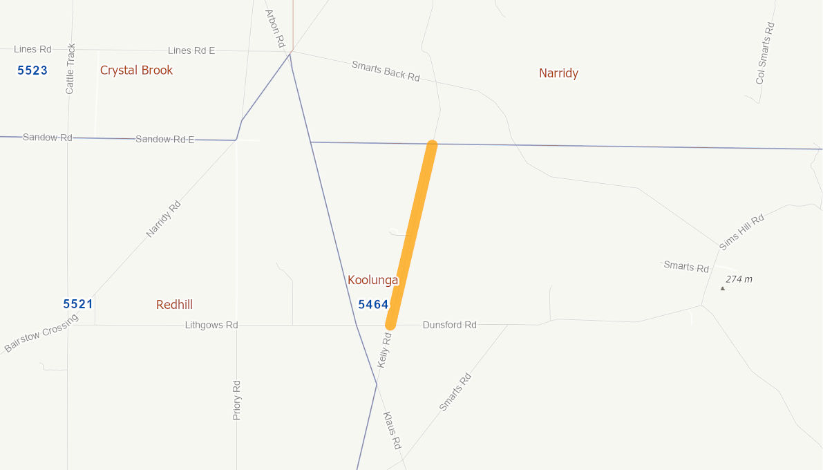 Kelly Road (Rural Road) 09630117SARTR Infrastructure Investment