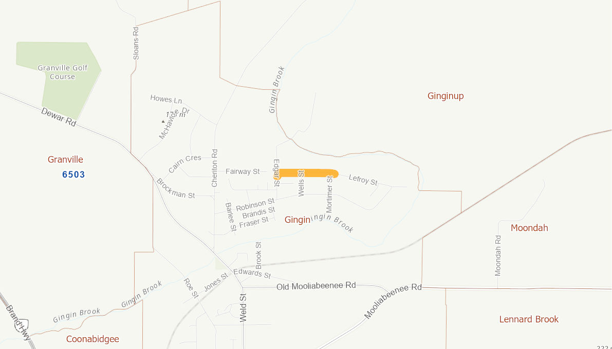 Lefroy Street, Gingin 09804518WARTR Infrastructure Investment Program