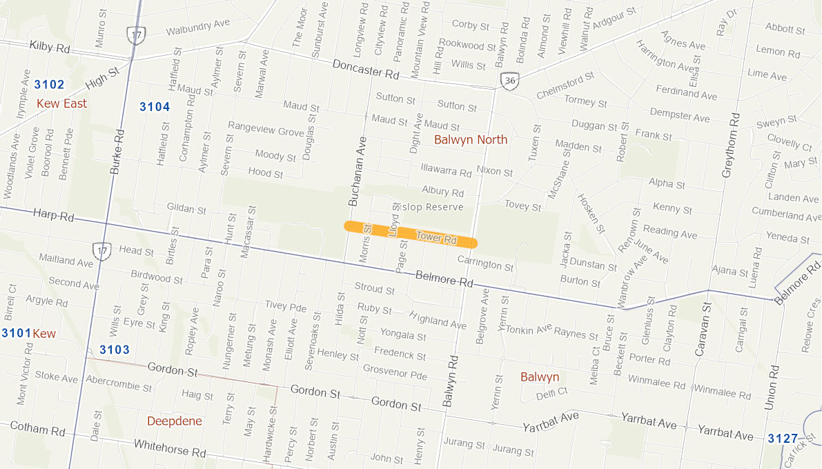 Tower Road, Balwyn 09877418VICRTR Infrastructure Investment Program