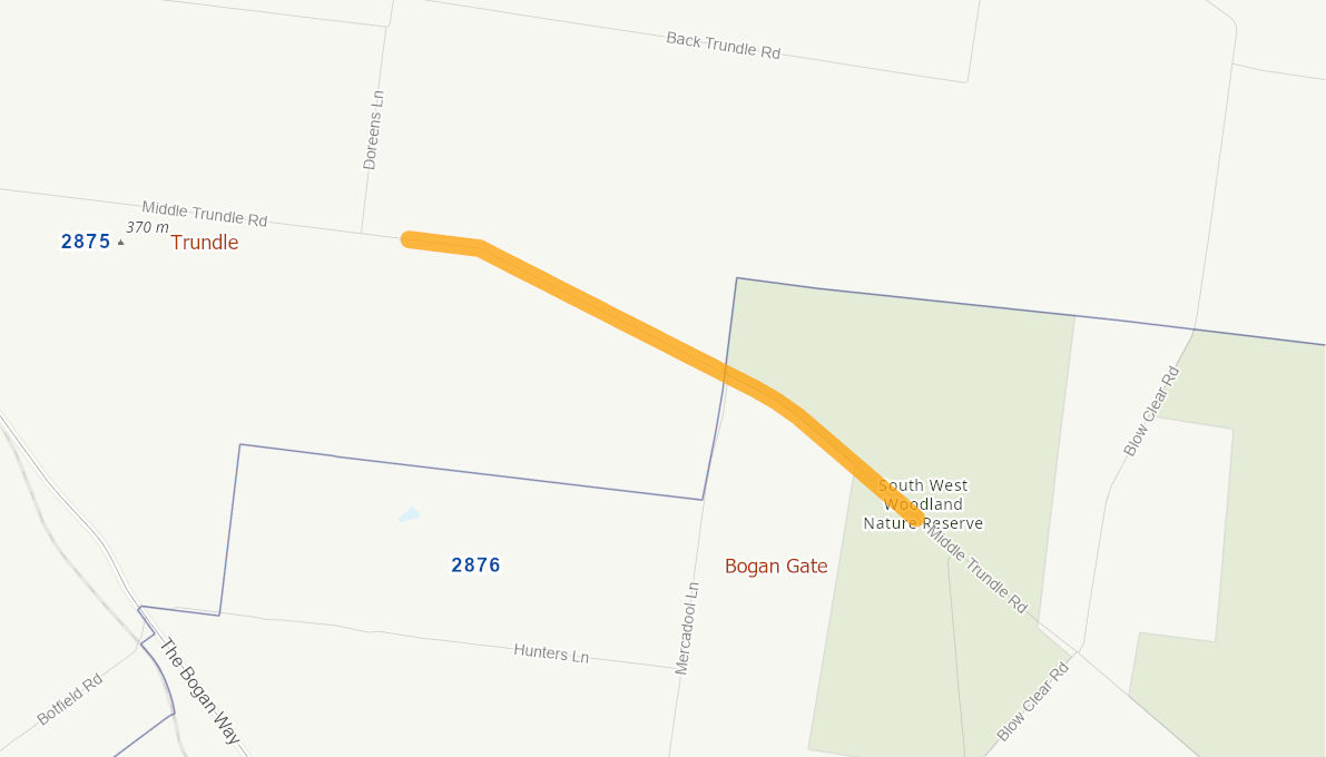 Middle Trundle Road (SR83) Rural Roads 09999418NSWRTR