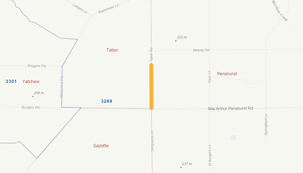 Tabor Road, Tabor 10070218VICRTR Infrastructure Investment Program