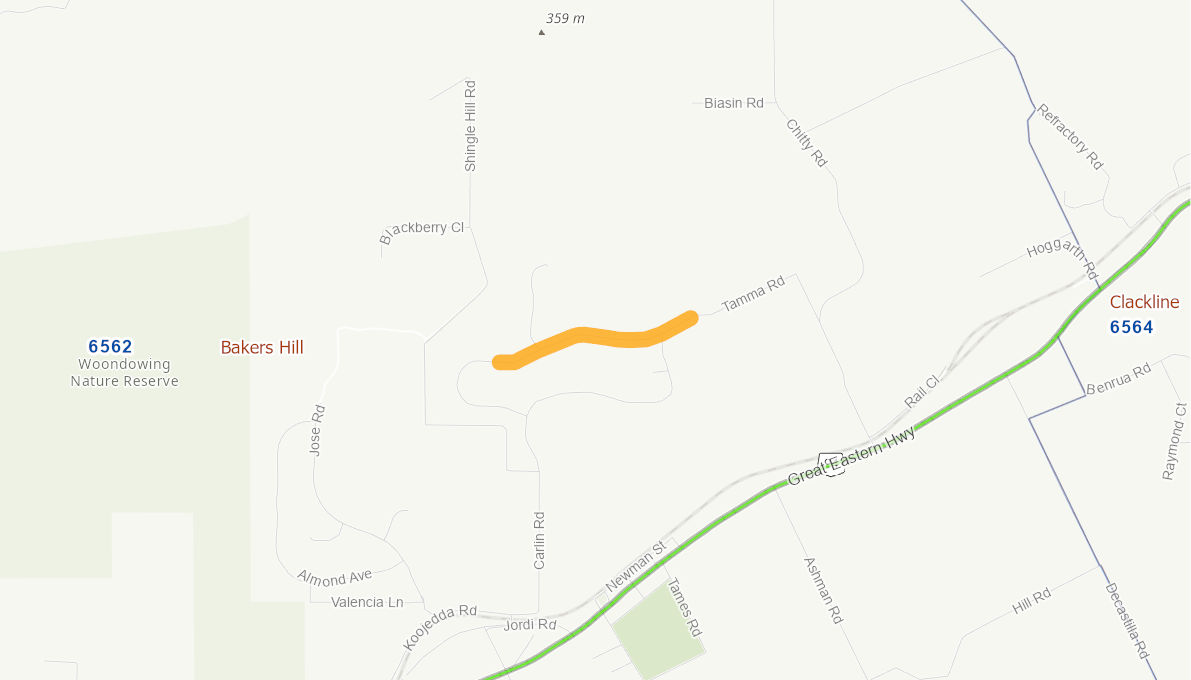 Tamma Road, Bakers Hill 10316319WARTR Infrastructure Investment