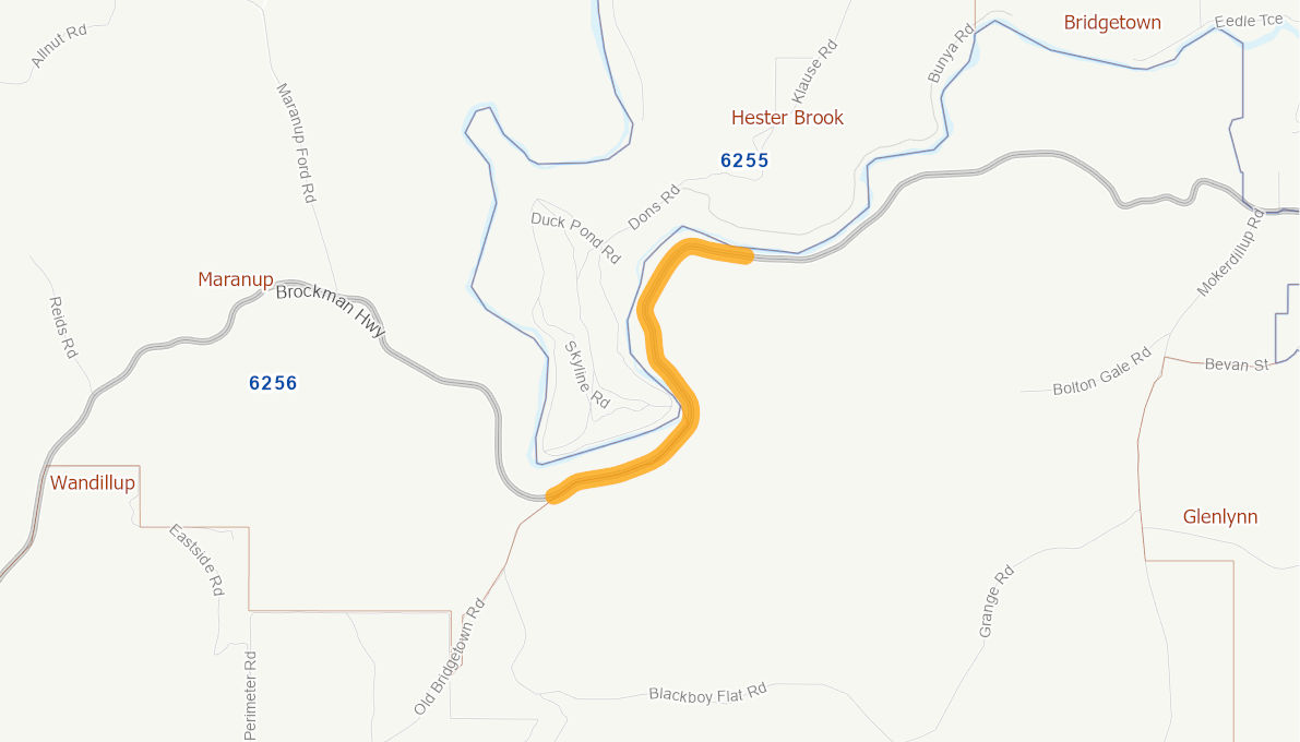 BridgetownNannup Road (Rural Road) 10361919WARTR Infrastructure