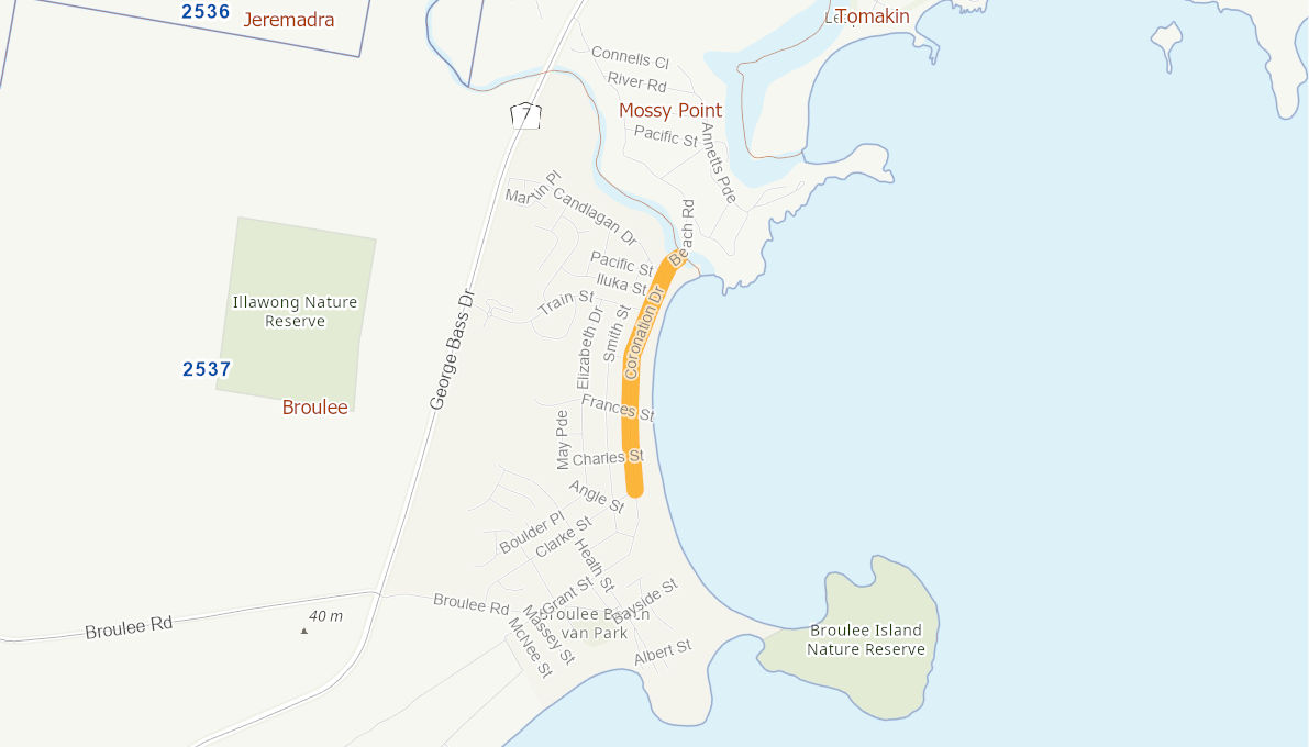 Coronation Drive, Broulee 10473119NSWRTR Infrastructure