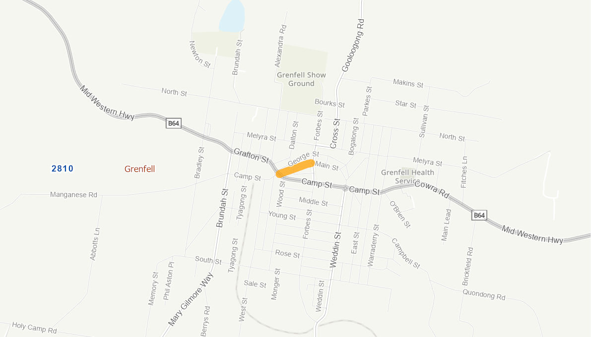 Main Street, Grenfell 10845020NSWRTR Infrastructure Investment