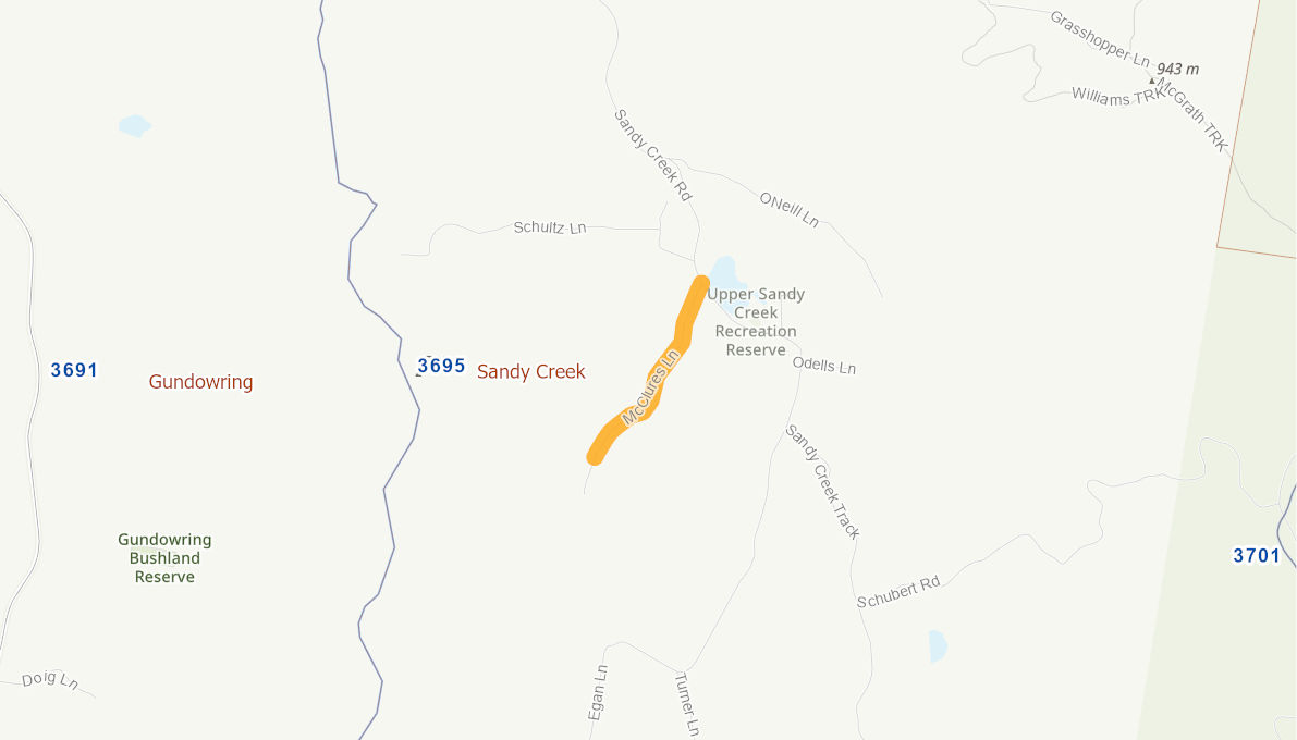 McLures Lane Sandy Creek (rural road) 11091320VICRTR