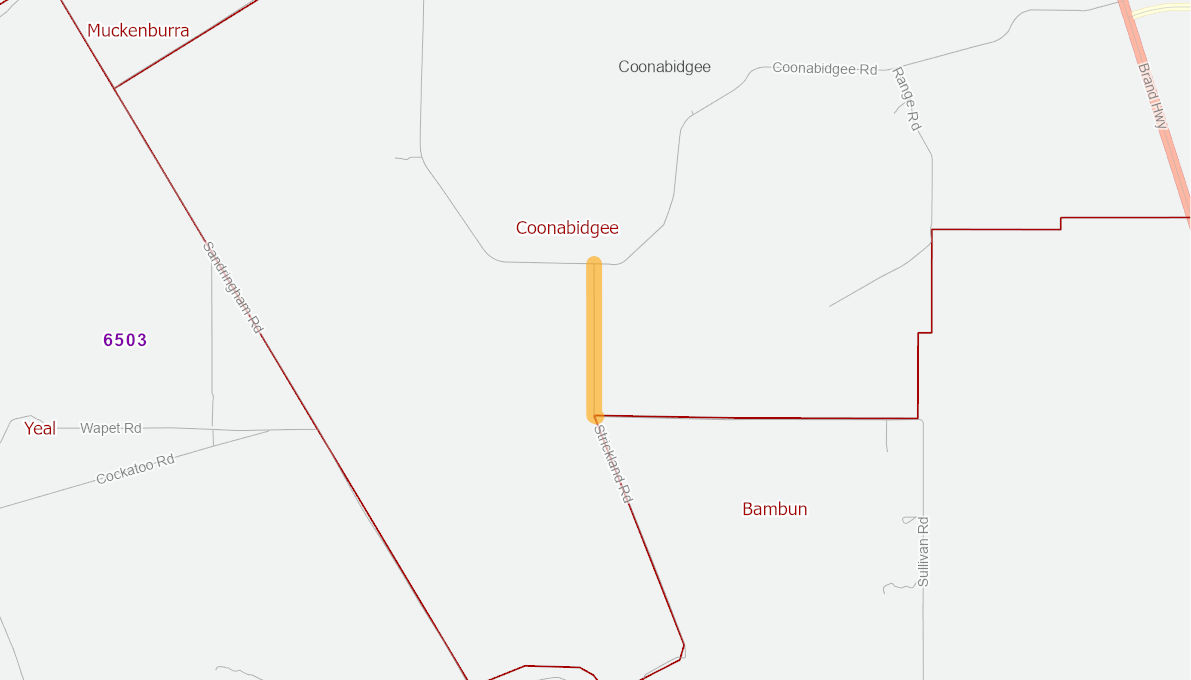 Strickland Road (rural road) 11313020WARTR Infrastructure