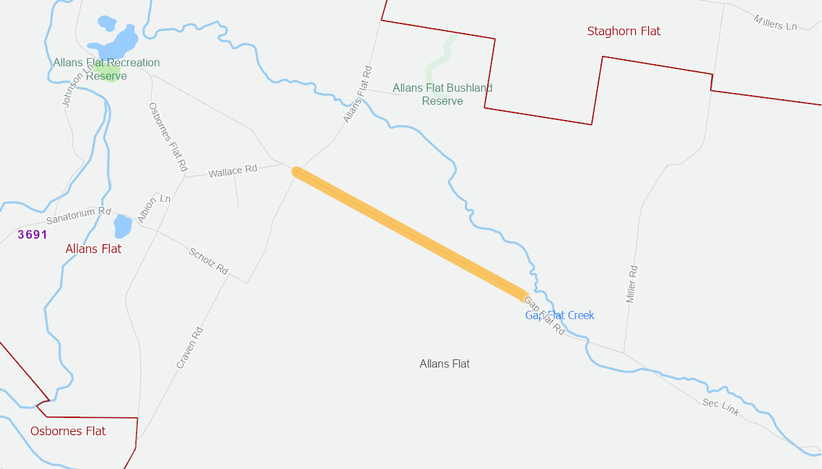Gaps Flat Road, Alans Flat 11677921VICRTR Infrastructure