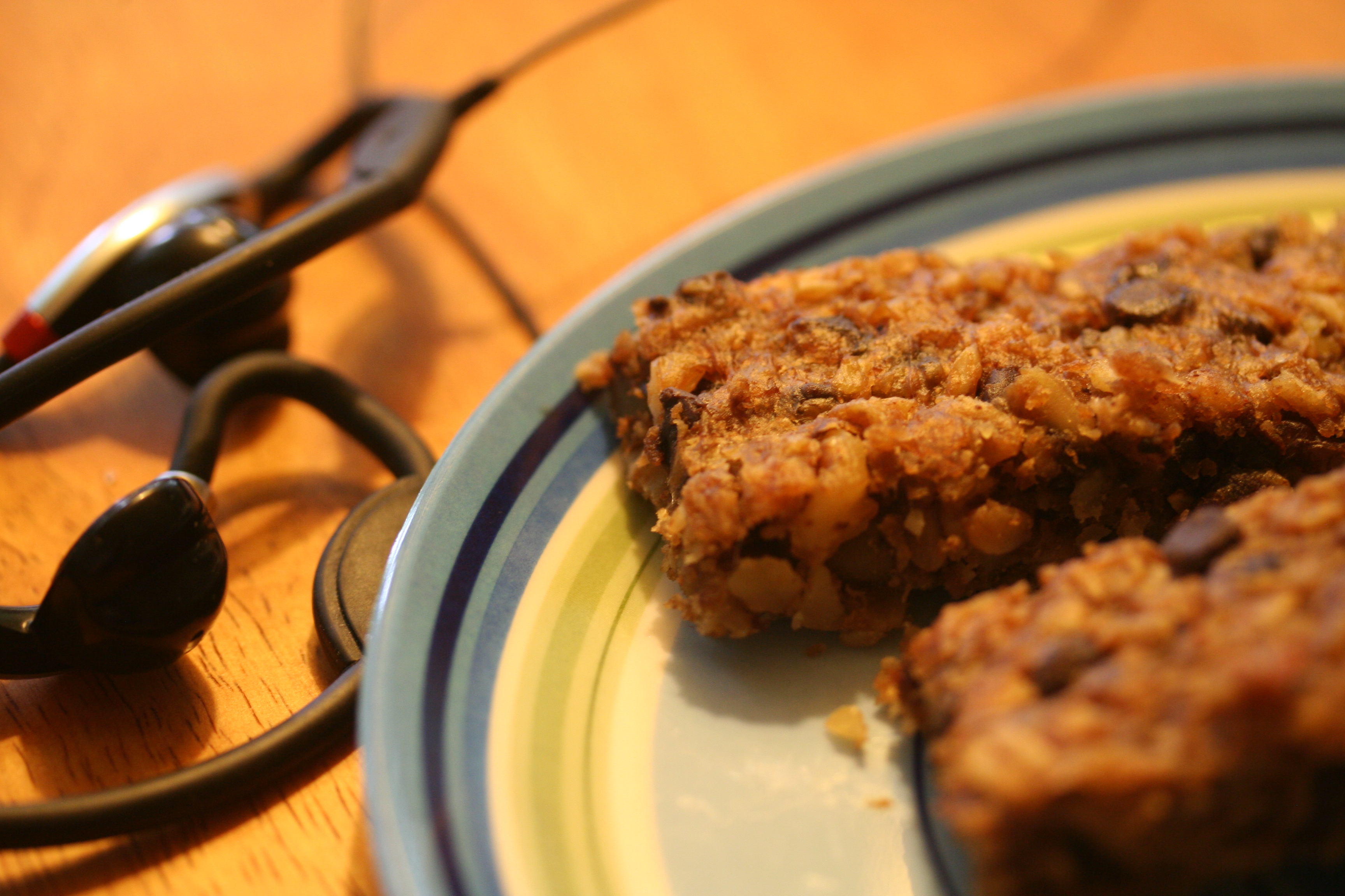 Peanut Butter Banana Chocolate Chip Oat Bars Recipe spatialdrift