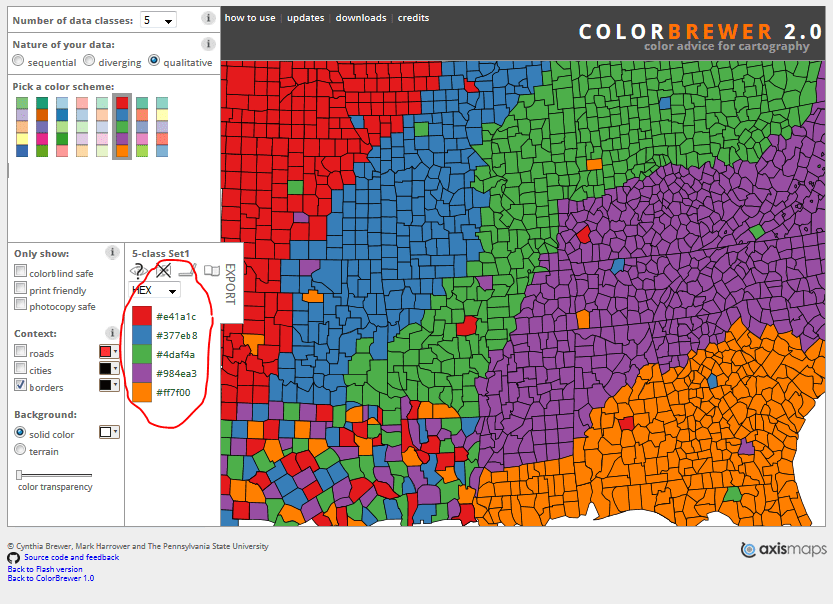 Getting Category Colors into QGIS from ColorBrewer Spatially Challenged