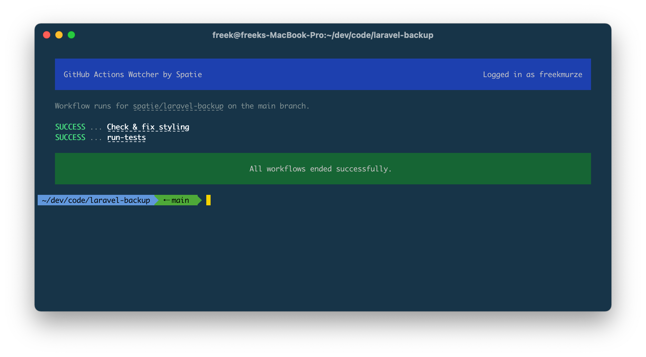 GitHub spatie/githubactionswatcher A CLI tool to see the status of