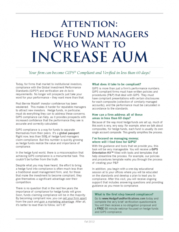Hedge funds & GIPS compliance The Spaulding Group