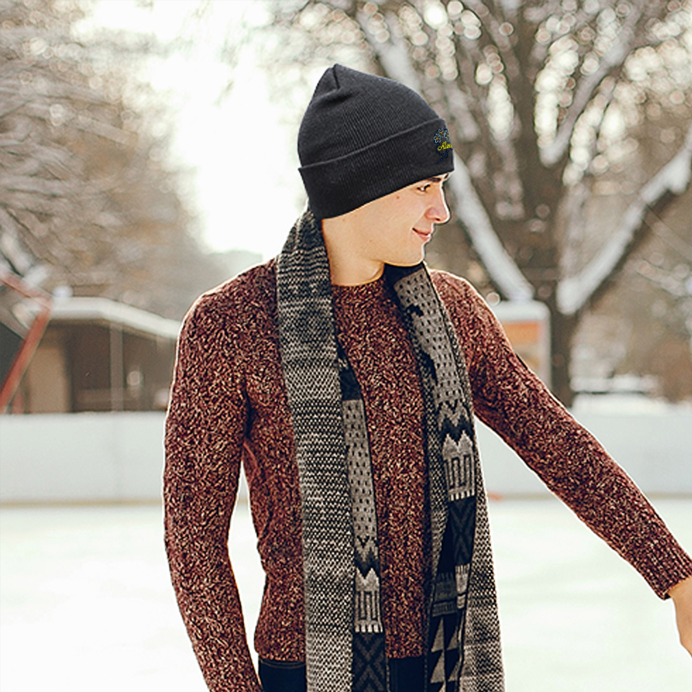 Beanies for Men Alaska State Flower Embroidery Winter Hats Women Skull