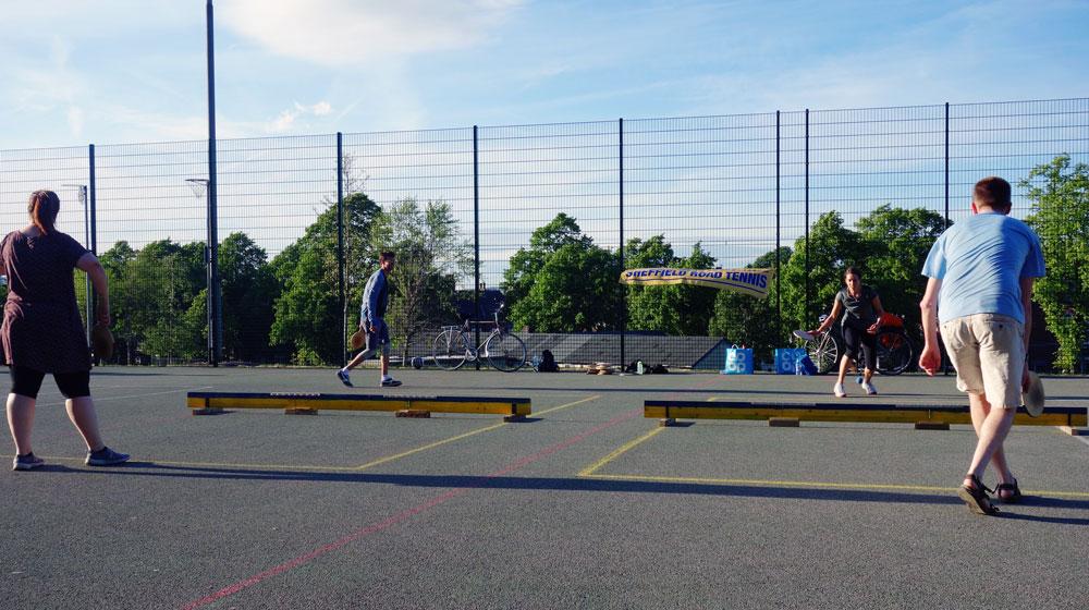 On the road tennis for the people small park BIG RUN